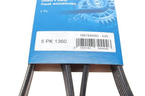Ремінь генератора Opel Corsa 1.0/1.2 00-09 (5PK1360)