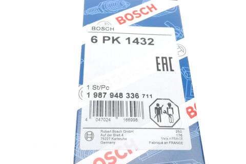 Ремінь генератора VW Caddy III 1.2TSI (2KB, 2KJ, 2CB, 2CJ) 04-15 -AC (6PK1432) Ремінь генератора VW Caddy III 1.2TSI (2KB, 2KJ, 2CB, 2CJ) 04-15 -AC (6PK1432)
