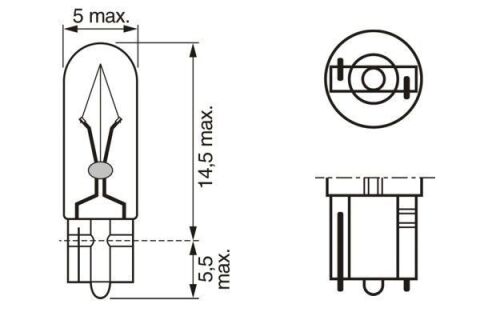 Автолампа W1.2W 12V 1.2W W2x4.6d Eco