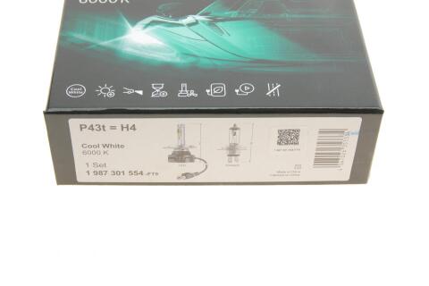 Автолампа H4 12V 30W P22d Gigalight Twin LED (6000К) (к-кт 2шт,)