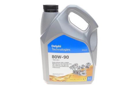 Масла трансмиссионные 80W90 Delphi Gear Oil 4 (5L) (GL5/MIL-L-2105D/MAN 342 M-2/Volvo 1273.10)