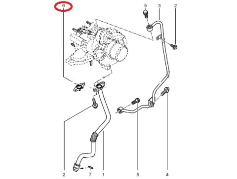 Прокладка турбины Renault Trafic 2.0dCi 06- (трубка на слив масла)