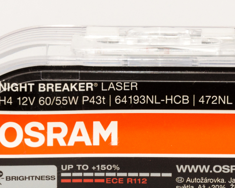 Лампа галогенная H4 / Серия: Night Bracker Laser / Яркость: + 150% 12V 60/55W - (2 шт.) ближний / дальний свет