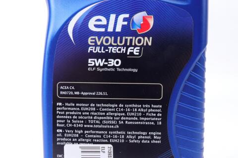 Моторное масло ELF EVOLUTION FULL-TECH FE 5W-30, 1 литр