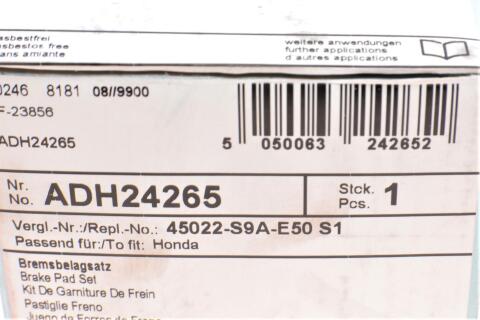 Колодки гальмівні (передні) Honda CR-V 2.0/2.4 16V 01-12 Колодки гальмівні (передні) Honda CR-V 2.0/2.4 16V 01-12