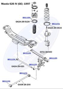 Сайлентблок важеля (заднього/ззовні) Mazda 626 92-97 (31.5x14x41/31)