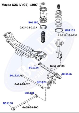 Сайлентблок важеля (заднього/ззовні) Mazda 626 92-97 (31.5x14x41/31)
