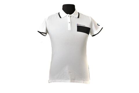 Футболка-Polo женская BMW (L) (бело-черная) Motorsport Футболка-Polo женская BMW (L) (бело-черная) Motorsport
