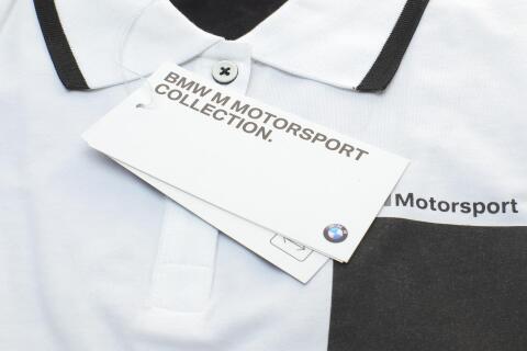 Футболка-Polo женская BMW (L) (бело-черная) Motorsport Футболка-Polo женская BMW (L) (бело-черная) Motorsport