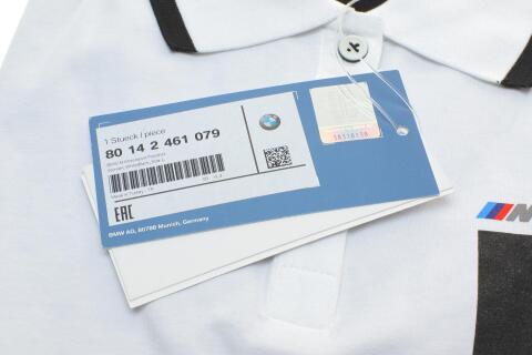 Футболка-Polo женская BMW (L) (бело-черная) Motorsport Футболка-Polo женская BMW (L) (бело-черная) Motorsport