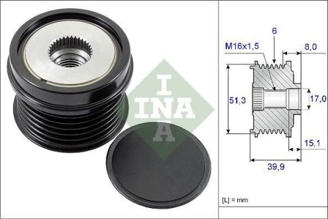 Шків генератора Ford Fiesta/Focus/Mondeo 10- (Litens 920999)