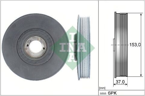 Шків колінвалу Citroen Berlingo/Jumpy/Peugeot Expert 1.9D/2.0HDI 98- (6PK) Шків колінвалу Citroen Berlingo/Jumpy/Peugeot Expert 1.9D/2.0HDI 98- (6PK)