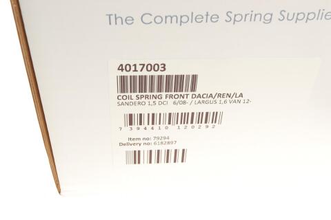 Пружина (передня) Dacia Logan 1.4/1.6/1.5dCi/Sandero1.5 dCi 08- (нах.зад.частина/пикап)