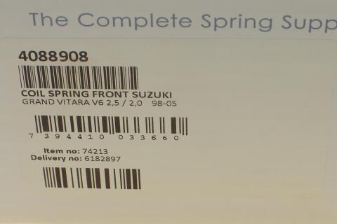 Пружина (передняя) Suzuki Grand Vitara 2.0 4x4/2.5 V6 24V 4x4 98-05 (вездеход закрыт) (кроме XL-7)