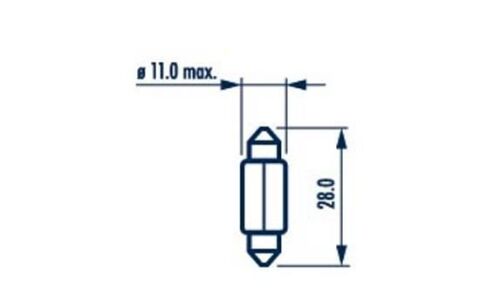 Автолампа C10W 12V 10W SV8.5 (11x28mm)