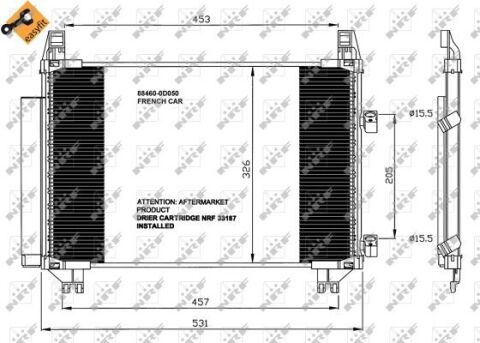 Радіатор кондиціонера (з осушувачем) Toyota Yaris 1.0/1.3VVT-i 05-11