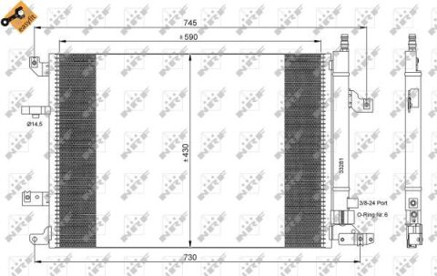 Радіатор кондиціонера (з осушувачем) Volvo S60/S80/V70/XC70 2.0-2.5 00-10