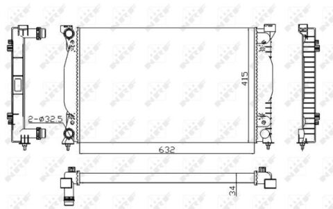 Радіатор охолодження Audi A4 1.6-2.0/1.9/2.0TDI 00-09/Seat Exeo 08-13 (економ клас)