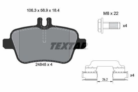 Тормозные колодки (задние) MB A-class (W176) 13-18 (TRW) Q+ (для AMG)