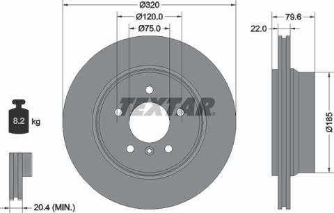 Диск тормозной (задний) BMW X3 (E83) 03-11 (320x22) PRO