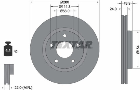 Диск гальмівний (передній) Nissan Juke/Tiida 10- (280x24) (заменен на 92232205)