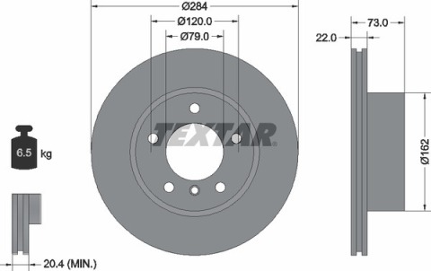 Диск тормозной (передний) BMW 1 (F20/F21)/2 (F22) 10- (284x22) PRO Диск тормозной (передний) BMW 1 (F20/F21)/2 (F22) 10- (284x22) PRO
