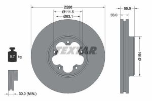 Диск тормозной (передний) Ford Transit 13-(RWD) (288x33) PRO