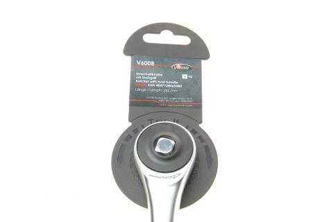 Тріскачка 3/8" ротаційна 72 зубця 237 мм з поворотною ручкою на 360°