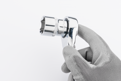 Набір наскрізних плоских торцевих головок з тріскачкою 3/8" 18 од. (хромовані)