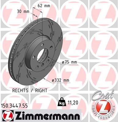 Диск гальмівний (передній) BMW X5 (E70) 06-13/X6 (E71/E72) 07-14 (R) (332x30) (з прорезом) (вент.)