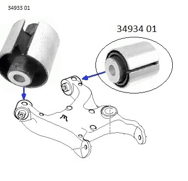 Сайлентблок рычага (заднего/снизу/сзади/внутри) BMW 5 (E60/E61) 04-/6 (E63) 05-/X5 (E53) 00-