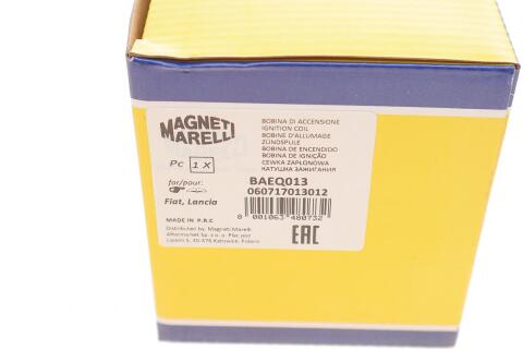 MAGNETI MARELLI Котушка запалювання FIAT: CROMA 1,6/2,0 CHT/2,0 IE FIORINO 1,4/1,5/1,6 REGATA 70/75/85 RITMO 60/75/85/105/1 [0607 ]