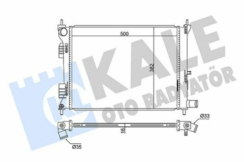 KALE HYUNDAI Радиатор охлаждения i20,Solaris,Veloster,Kia Rio III 1.25/1.6 10-