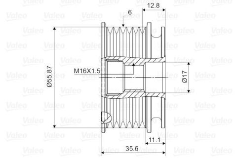 Шкив генератора Audi A4/A6/Skoda Octavia/VW Caddy III/VW T5 1.6TDI-2.5TDI 94-