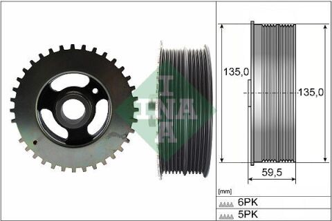 Шків колінвалу Ford Focus 1.8/2.0 04-12