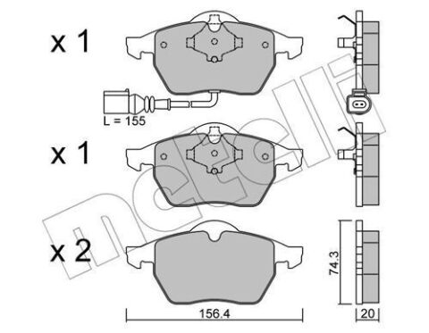 Колодки гальмівні (передні) Audi A3/TT/Seat Leon/Skoda Octavia/VW Golf 96-10/Polo 05-09 (+датчик)