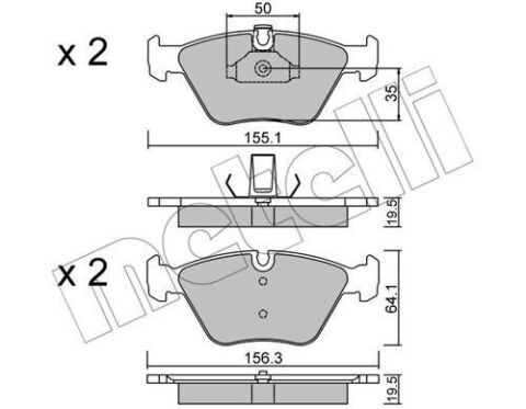 Колодки гальмівні (передні) BMW 5 (E39) 96-04/3 (E46) 00-06 Колодки гальмівні (передні) BMW 5 (E39) 96-04/3 (E46) 00-06