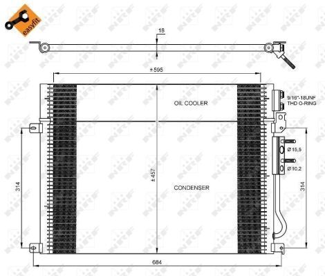 Радиатор кондиционера (с осушителем) Jeep Commander/Grand Cherokee 3.0CRD/3.7-6.1 06-10