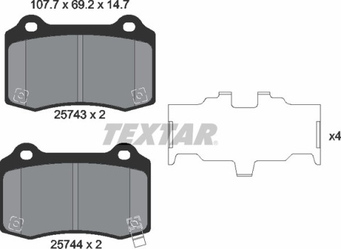 Колодки гальмівні (задні) Tesla Model S/X 13-/Jeep Grand Cherokee IV 10- (Brembo)