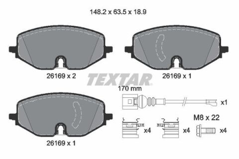 Колодки тормозные (передние) VW Caddy/Golf VII/Skoda Octavia/Seat Leon 19- (с датчиком) (TRW)