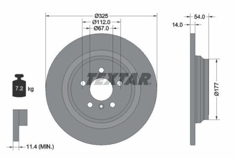 Диск гальмівний (задній) MB M-class (W166) 11-15/GLE (W166) 15- (325x14) PRO+