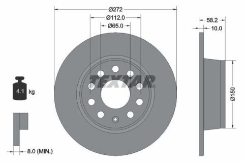 Диск тормозной (задний) Audi Q2/Skoda Karoq/Octavia 18- (272x10) PRO