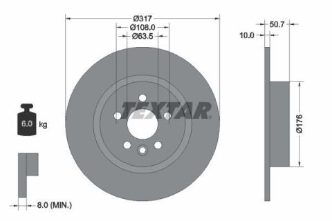 Диск тормозной (задний) Land Rover Range Rover 2.0/2.2D 4x4 11-(317x10) PRO