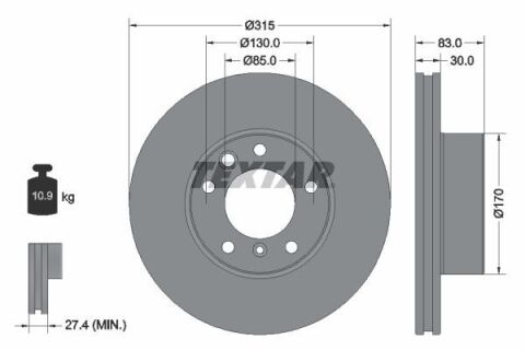 Диск тормозной (передний) MB G-class (W461/W463) 03- (315x30) PRO+