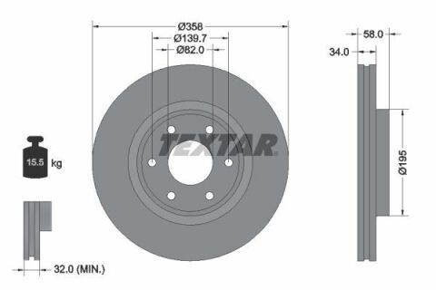 Диск тормозной (передний) Nissan Patrol 10-(358x34) PRO