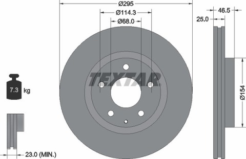 Диск тормозной (передний) Mazda CX-30 20-(295x25) PRO