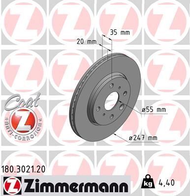 Диск тормозной (передний) Citroen C1/Peugeot 107/Toyota Aygo 05- (247x20) (с покрытием) (вентилир)