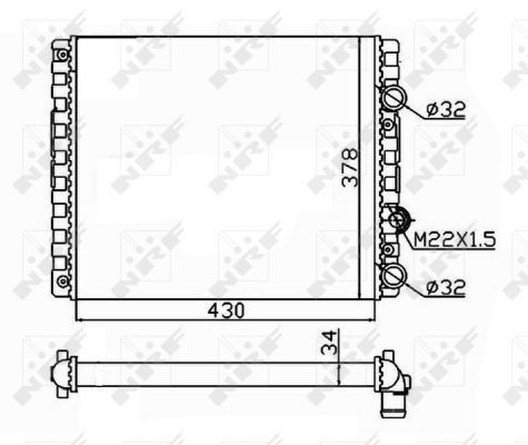 Радіатор охолодження VW Lupo/Polo 1.0-1.9 94-01/Seat Arosa 1.0-1.7 97-04