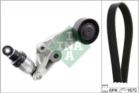 Комплект ремня генератора Toyota Corolla 1.4VVT-i/1.6VVT-i, 08/00 - 03/08, (6PK 1693)