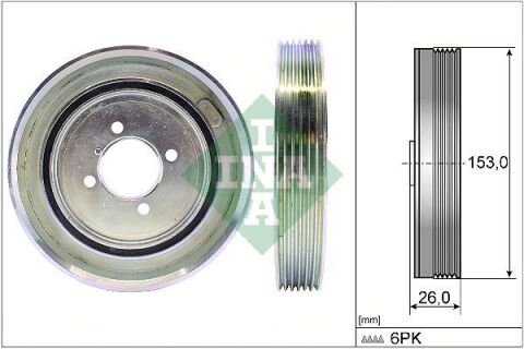 Шків колінвалу Citroen Berlingo/Peugeot Partner 1.9D 98- (DW8) Шків колінвалу Citroen Berlingo/Peugeot Partner 1.9D 98- (DW8)